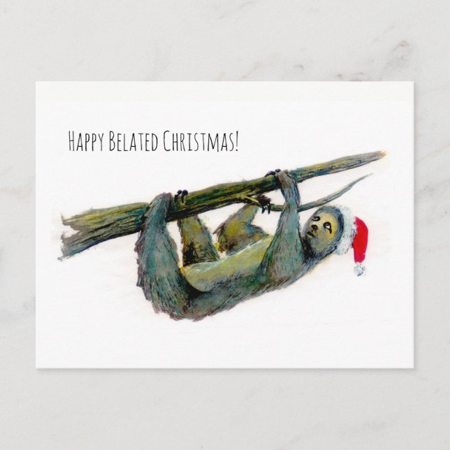 Cartes Pour Fêtes Annuelles Paresse de Père Noël : Noël tardif heureux ! (Devant)