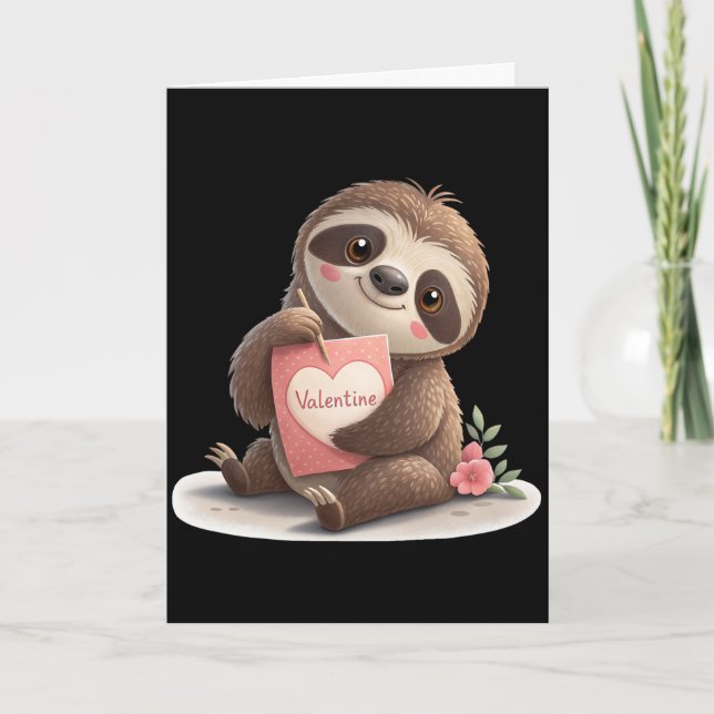 Cartes Pour Fêtes Annuelles Paresseux de la Saint-Valentin (Devant)