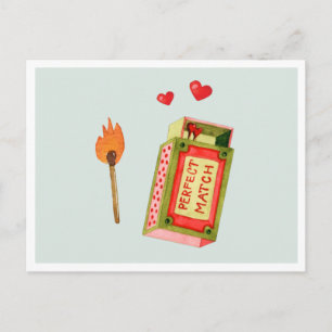 Cartes Pour Fêtes Annuelles Parfait Accord Saint-Valentin aquarelle mignon