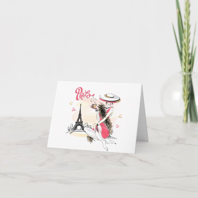 Cartes Pour Fêtes Annuelles Paris & Café (Devant)