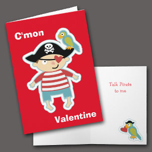 Cartes Pour Fêtes Annuelles Parler Pirate Valentine Card