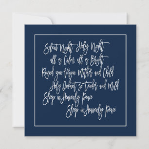 Cartes Pour Fêtes Annuelles Paroles de Noël Carol Silence Night White Navy