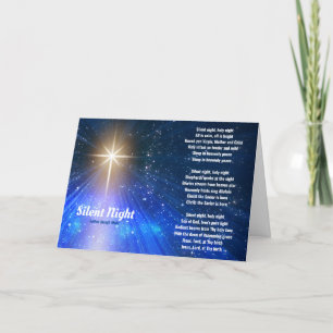 Cartes Pour Fêtes Annuelles Paroles de nuit silencieuse Noël