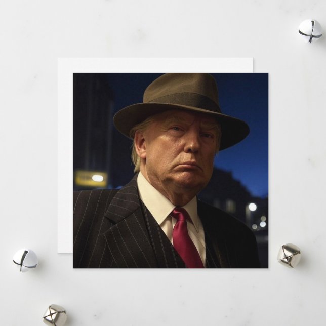 Cartes Pour Fêtes Annuelles Parrain de l'Amérique Don J. Trump (Devant/Arrière en situation)