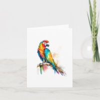 Parrot D Bird Portrait en Aquarelles & Stylo