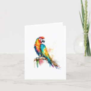 Cartes Pour Fêtes Annuelles Parrot D Bird Portrait en Aquarelles & Stylo
