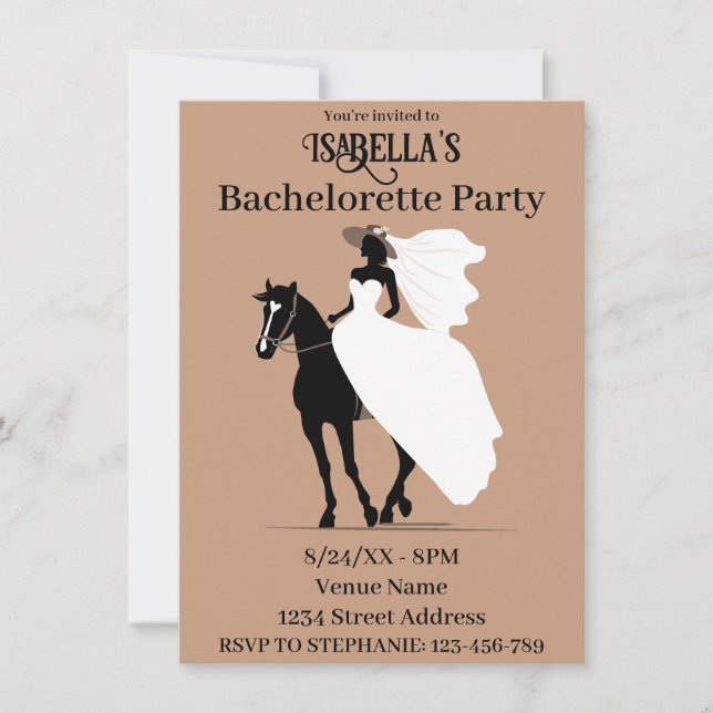Cartes Pour Fêtes Annuelles Parti Mariage occidental de Bachelorette (Devant)