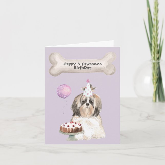 Cartes Pour Fêtes Annuelles Parti Shih Tzu (Devant)