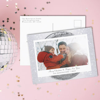 Cartes Pour Fêtes Annuelles Parties scintillant d'argent Festive hiver photo
