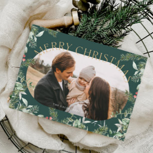Cartes Pour Fêtes Annuelles Parties scintillant d'or Foliage de Noël