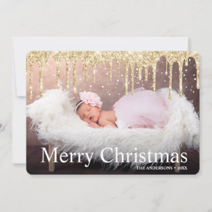 Cartes Pour Fêtes Annuelles Parties scintillant d'or Joyeux Noël photo 