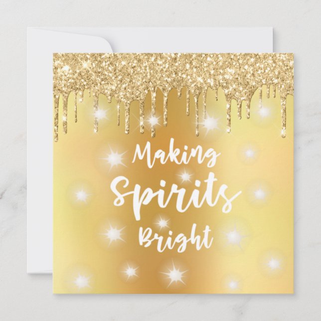Cartes Pour Fêtes Annuelles Parties scintillant d'or moderne RENDRE LES ESPRIT (Devant)