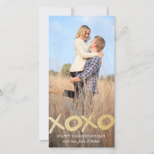 Cartes Pour Fêtes Annuelles Parties scintillant d'or XOXO Valentine's Day Cart
