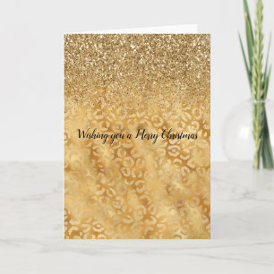 Cartes Pour Fêtes Annuelles Parties scintillant Gold Empreinte de léopard Glam