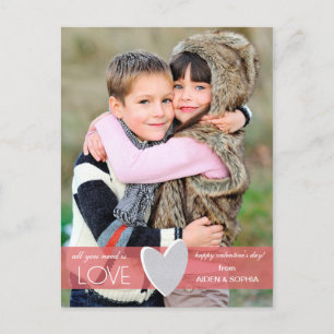 Cartes Pour Fêtes Annuelles Parties scintillant Love Valentine's Day Postcard