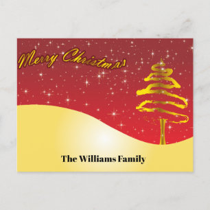 Cartes Pour Fêtes Annuelles Parties scintillant Or Chic Joyeux Noël Script Gol