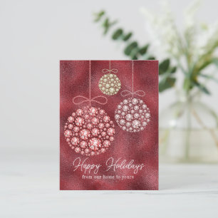 Cartes Pour Fêtes Annuelles Parties scintillant Rouge Noël Élégant Joyeux Joye