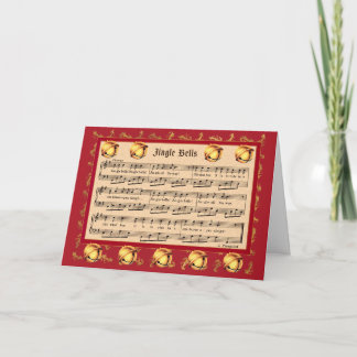 Cartes Pour Fêtes Annuelles partition de Jingle Bells avec des cloches et de f