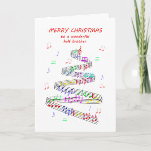 Cartes Pour Fêtes Annuelles Partition demi-frère Noël