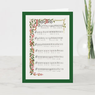 Cartes Pour Fêtes Annuelles Partition musicale de Jingle Bells