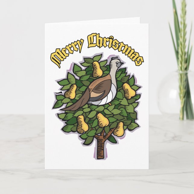 Cartes Pour Fêtes Annuelles Partridge dans un arbre à poires (Devant)