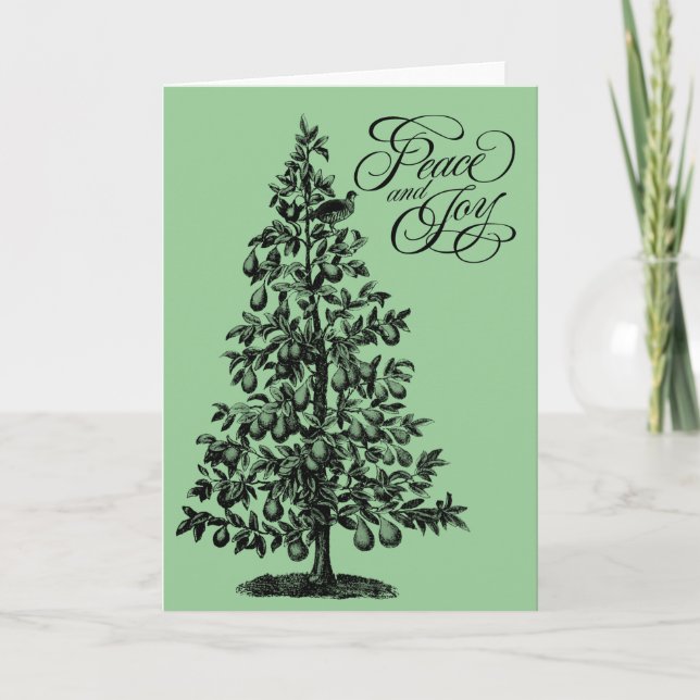Cartes Pour Fêtes Annuelles Partridge dans un arbre à poires (Devant)