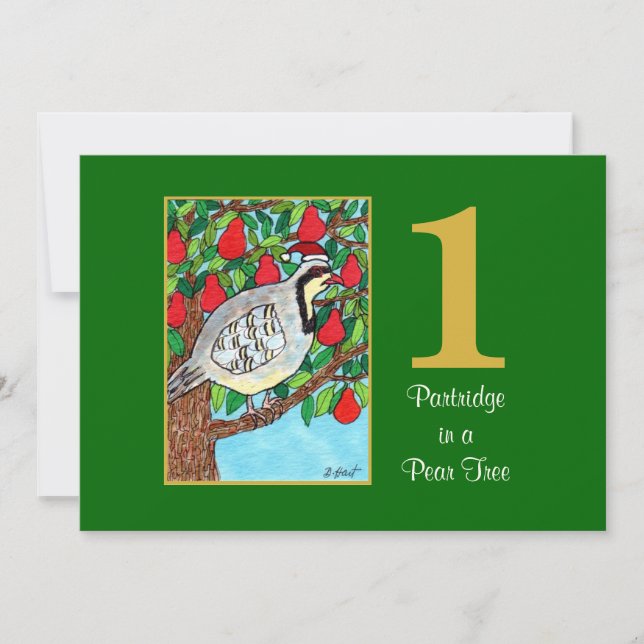 Cartes Pour Fêtes Annuelles Partridge in a Pear Tree Cute Custom Christmas (Devant)