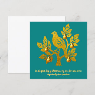 Cartes Pour Fêtes Annuelles Partrium Dans Un Arbre À Poires Turquoise Or Noël