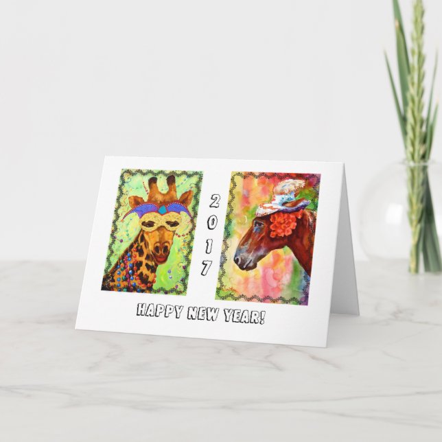 Cartes Pour Fêtes Annuelles Party Animals New Year Card (Devant)
