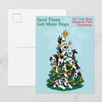 Cartes Pour Fêtes Annuelles Pas d'arbre blessé Grand Danois Noël