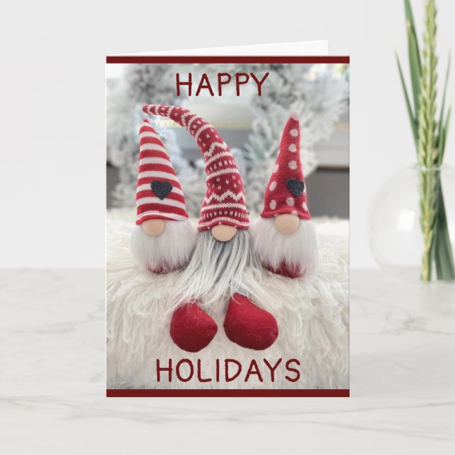 CARTES POUR FÊTES ANNUELLES PAS D'ENDROIT COMME "GNOME" POUR LES VACANCES (Devant)