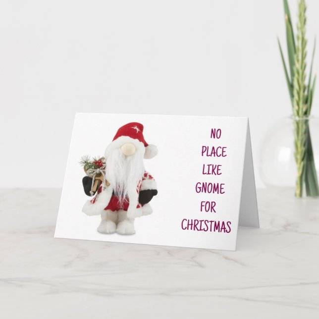 CARTES POUR FÊTES ANNUELLES *PAS D'ENDROIT COMME GNOME POUR NOËL* (Devant)