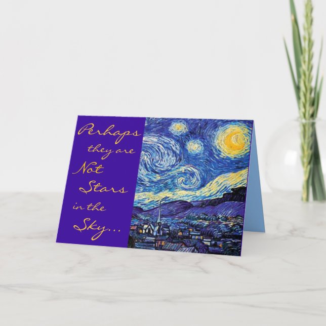 Cartes Pour Fêtes Annuelles Pas étoiles, nuit étoilée (Devant)
