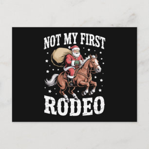 Cartes Pour Fêtes Annuelles Pas mon premier rodéo de Noël Père Noël Cheval Cow