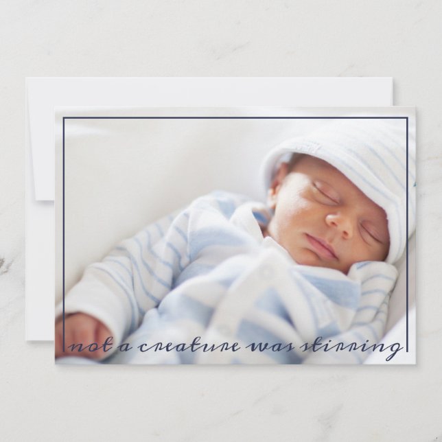 Cartes Pour Fêtes Annuelles Pas une créature était Stirring Baby Photo Noël (Devant)