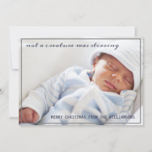 Cartes Pour Fêtes Annuelles Pas une créature était Stirring Baby Photo Noël