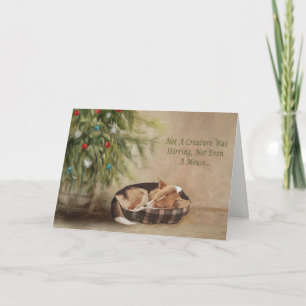 Cartes Pour Fêtes Annuelles Pas une créature n'était Stirring Corgi