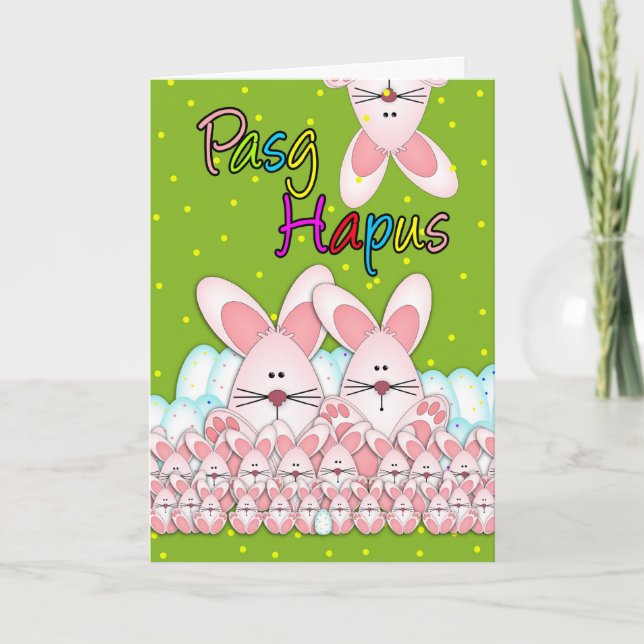 Cartes Pour Fêtes Annuelles Pasg Hapus Langue galloise Bonne Pâques Salutation (Devant)