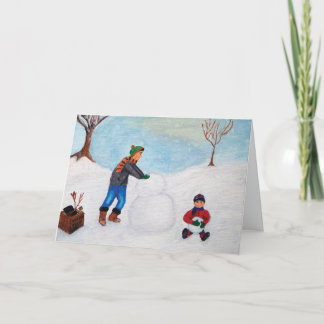 Cartes Pour Fêtes Annuelles Passant un jour de neige ainsi que "bonnes fêtes "