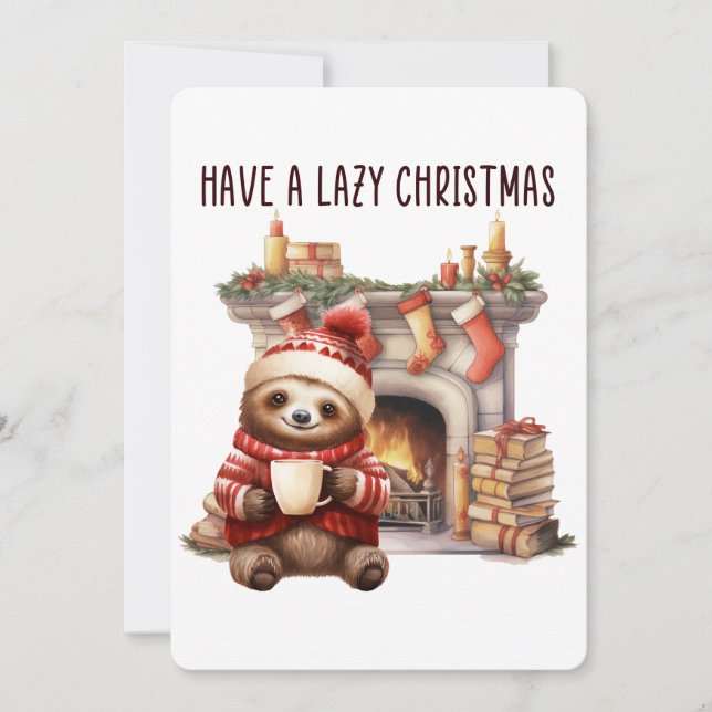 Cartes Pour Fêtes Annuelles Passez un Noël paresseux (Devant)