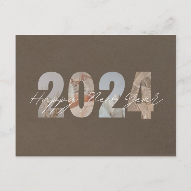 Cartes Pour Fêtes Annuelles Pastel Brown Bonne année (Devant)