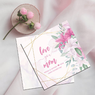 Cartes Pour Fêtes Annuelles Pastel Florals Vous Aimez Maman