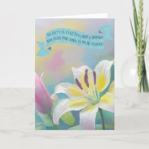 Cartes Pour Fêtes Annuelles Pastel Lily, Versets de la Bible Mère Amour