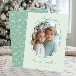 Cartes Pour Fêtes Annuelles Pastel Mint Green Wavy Retro Photo