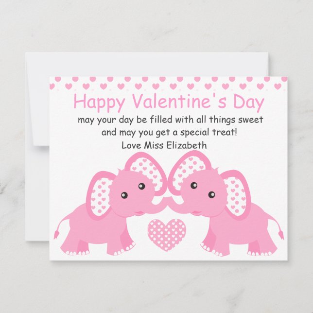 Cartes Pour Fêtes Annuelles Pastelephants en rose ! (Devant)
