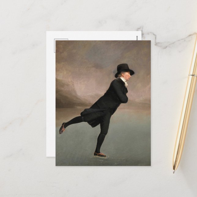 Cartes Pour Fêtes Annuelles Patinage sur Duddingston Loch par Henry Raeburn (Devant/Arrière en situation)