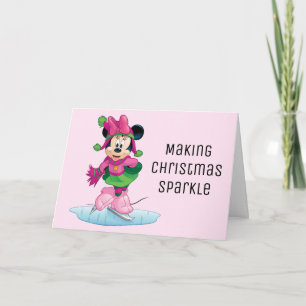 Cartes Pour Fêtes Annuelles Patinage sur glace Minnie