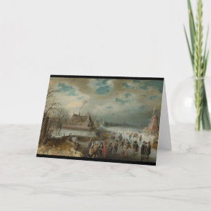 Cartes Pour Fêtes Annuelles Patinage sur la rivière Amstel gelée