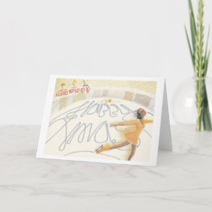 Cartes Pour Fêtes Annuelles patineur à glace expressif