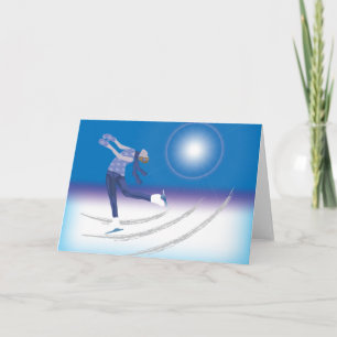 Cartes Pour Fêtes Annuelles Patineur de glace gracieux